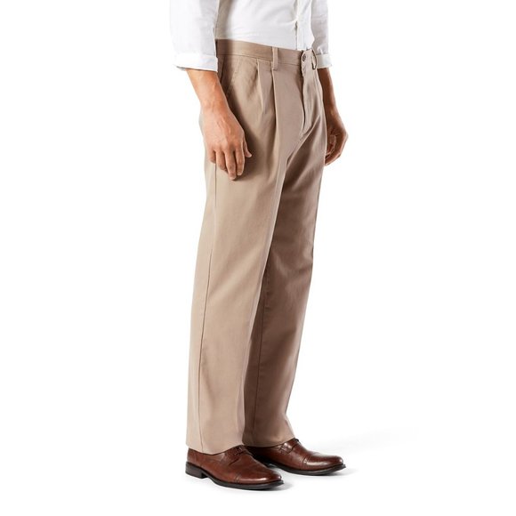 Dockers Pants Dockers Mens Easy Classicfit Pleated Khaki Stretch
